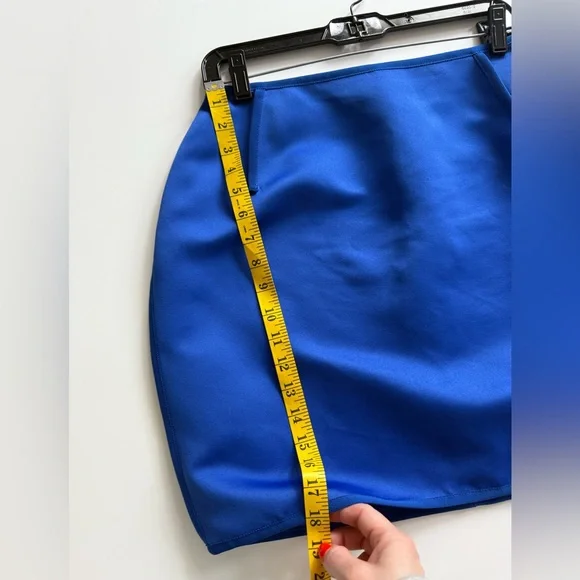 AZ Factory Cobalt Blue Satin Blazer & Mini Skirt Suit Graduation - Picture 11 of 16